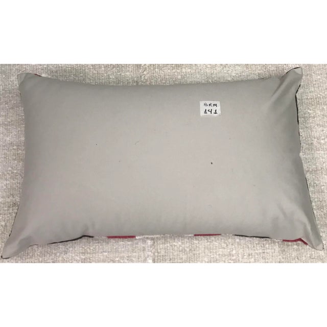 Silk Uzbek Ikat Velvet Hand Made Pillow Cushion with natural linen backing and hidden zipper. 10/90 down feather insert is...