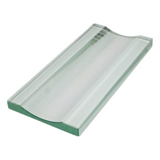 Mid-Century Sculptural Beveled Crystal Pen Tray from Fontana Arte, Italy, 1950s For Sale