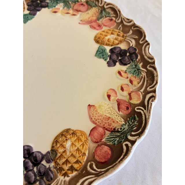 Vintage Lefton Majolica Style Fruit Border Plates - Set of 6 For Sale - Image 11 of 12