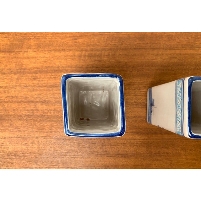 Vintage Italian Handpainted Vase from Larucci Italy, 1970s, Set of 2 For Sale - Image 16 of 18