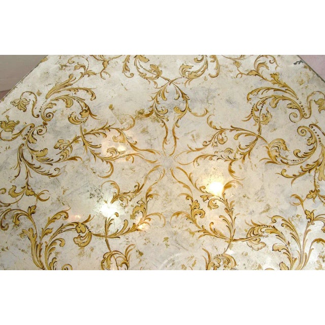 Gilbert Poillerat Art Deco Mirrored Coffee Table With Leaf Motif For Sale - Image 4 of 5