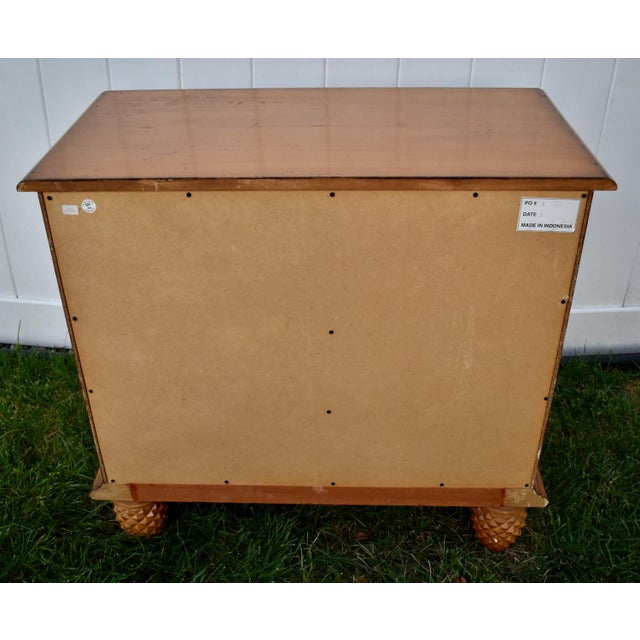 Lexington Wood Chest 3 Drawer Tommy Bahama Bachelors Dresser Pineapple Feet For Sale - Image 14 of 14