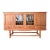 Mid-Century Danish Oak Leaded Stained Glass Sideboard For Sale