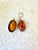 Lovely vintage sterling silver and Amber dangle earrings.
