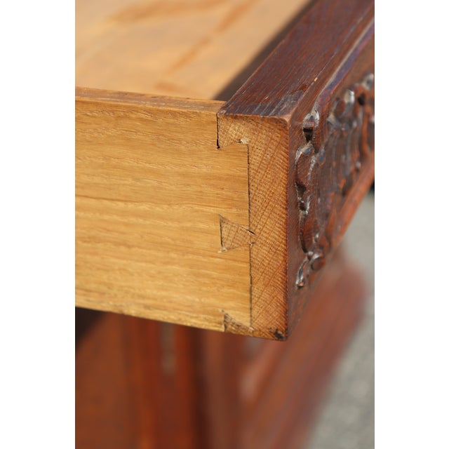 Late 19th Century Extremely Rare Pair of Carved Oak Louis XIV Style French Oak Vitrines C1890 For Sale - Image 5 of 7