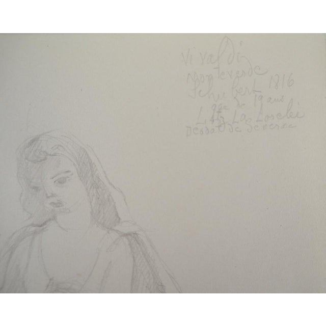 Marie Laurencin, Intimate Moment, Original Pencil Drawing For Sale - Image 4 of 7