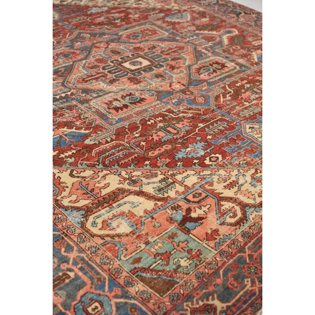 Red 1910s Northwest Geometric Rug, 11 x 12 For Sale - Image 8 of 11