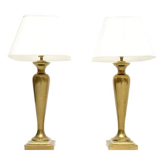 Vintage Brass Table Lamps, 1970s, Set of 2 For Sale
