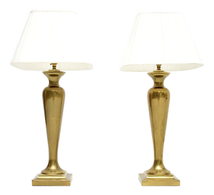 Vintage Brass Table Lamps, 1970s, Set of 2