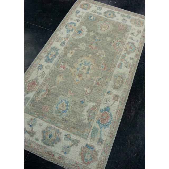 Turkish Turkish Oushak Rug 2'10" x 5'5" #17936 For Sale - Image 3 of 8