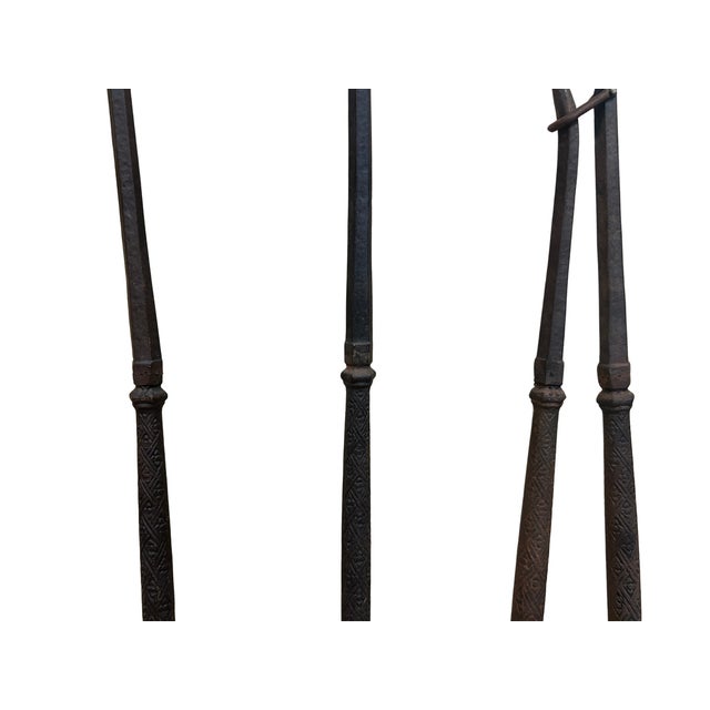 Metal Arts & Crafts Fireplace Tool Set For Sale - Image 7 of 11