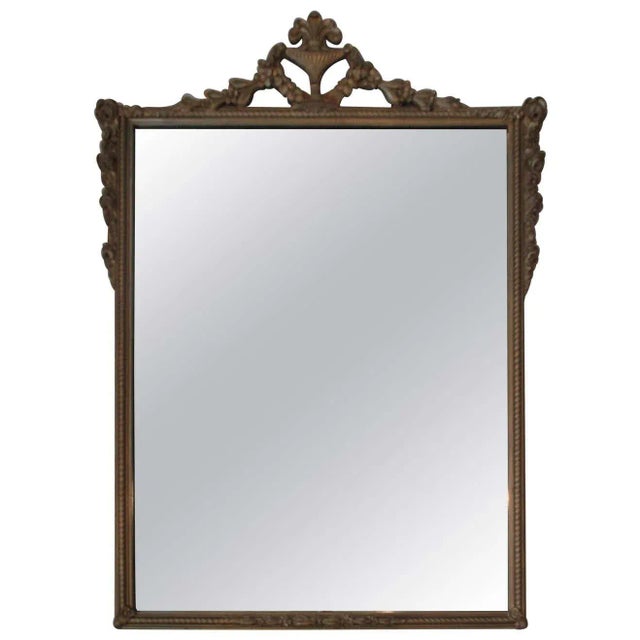 Mid 20th Century Vintage Mid 20th Century Gold Mirror With Floral Detail For Sale - Image 5 of 5