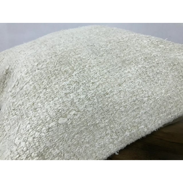 Vintage Turkish Handmade Hemp White Kilim Pillow Cover For Sale - Image 4 of 6