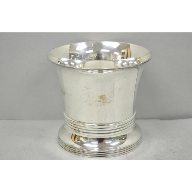 Vintage English Regency Soldered Silver Plated Fluted Champagne Chiller Bucket For Sale - Image 12 of 12
