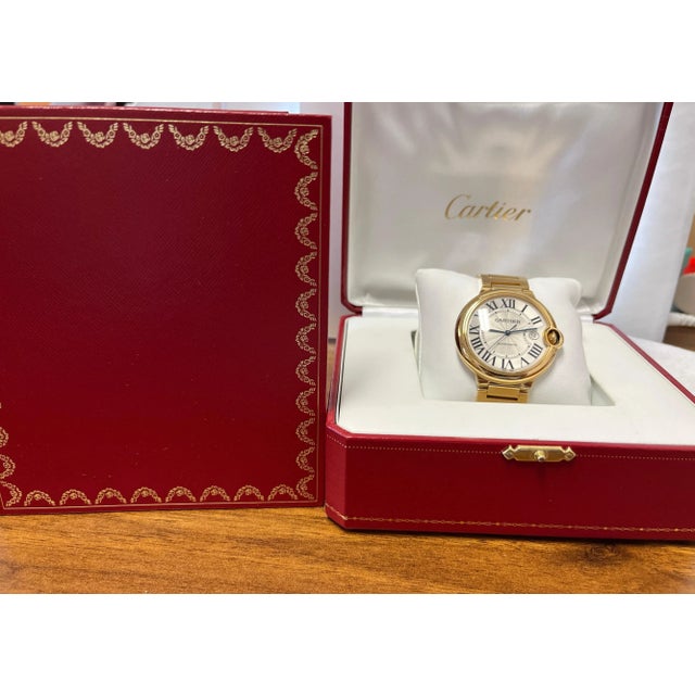 Cartier Ballon Bleu Jumbo Large 42mm Mens Watch in 18K Gold Ref. 2998 With Box & For Sale - Image 9 of 10