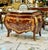 Rococo Marble Top Dresser With Hand-Carved Wood Frame, Two Spacious Drawers & Hand-Gilded Gold Leaf Details For Sale - Image 4 of 4