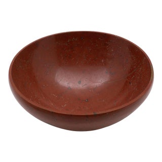 Large Hand-Carved Red Jasper Bowl from India For Sale