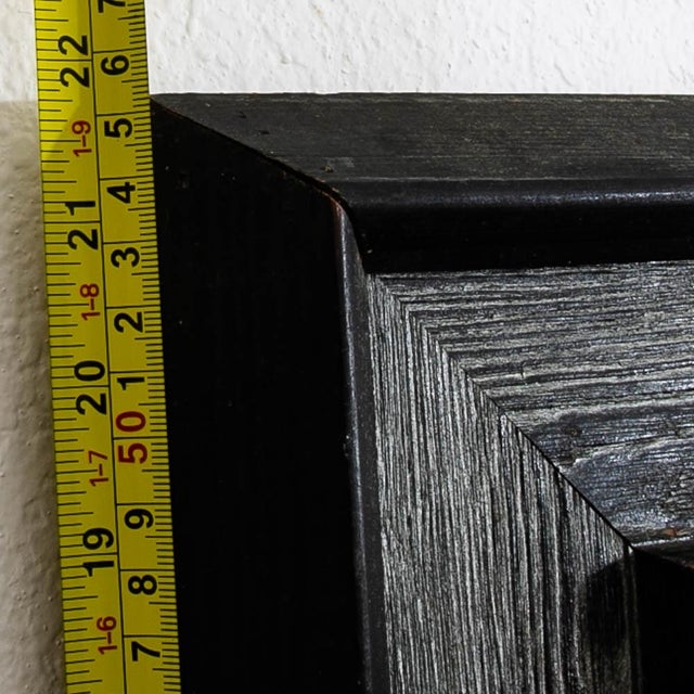 Mid Century Modern Painting Art Abstract Expressionism Gold Green Brown With Black Frame MCM For Sale - Image 10 of 11