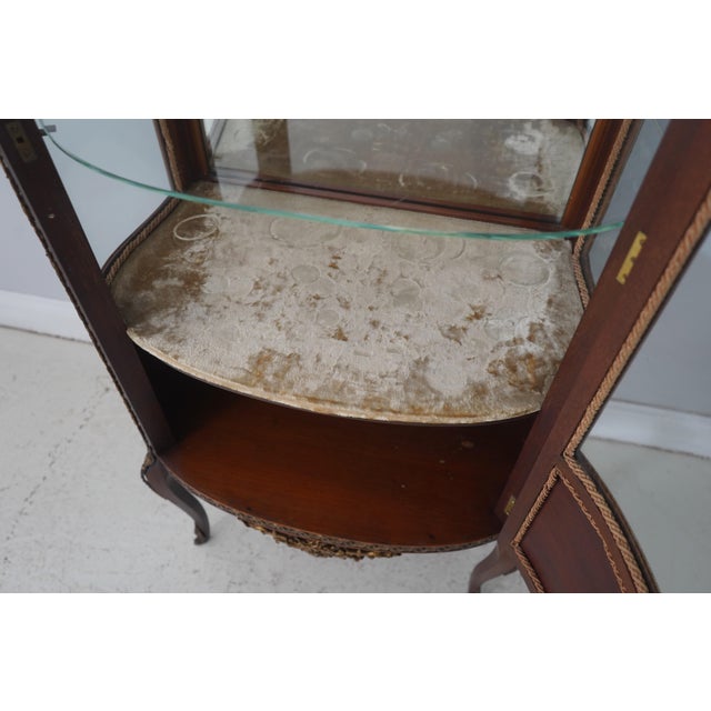 Paine Furniture Paines Vernis Martin Bow Front Mahogany Vitrine Display Cabinet For Sale - Image 4 of 18