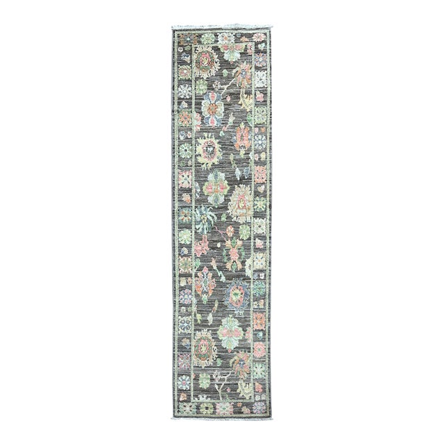 Turkish Oushak Wool Runner 2’7” X 11’8” For Sale