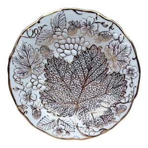 English Majolica Strawberry & Grapes Plate Wedgwood Circa 1930