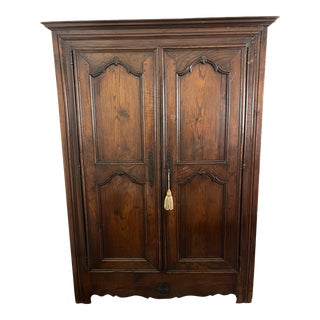 Antique 18th Century French Walnut Armoire With Key For Sale
