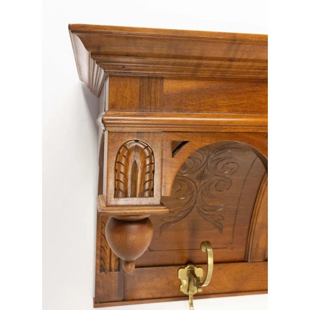French Louis XIII Style Walnut and Bronze Coat & Hat Rack, 1900s For Sale - Image 4 of 11