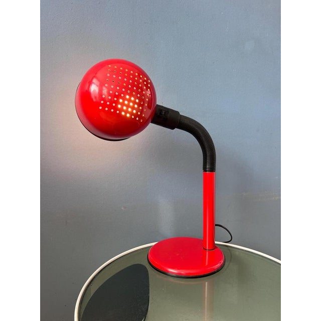 Mid-Century Space Age Flexible Red Table Lamp For Sale - Image 13 of 13
