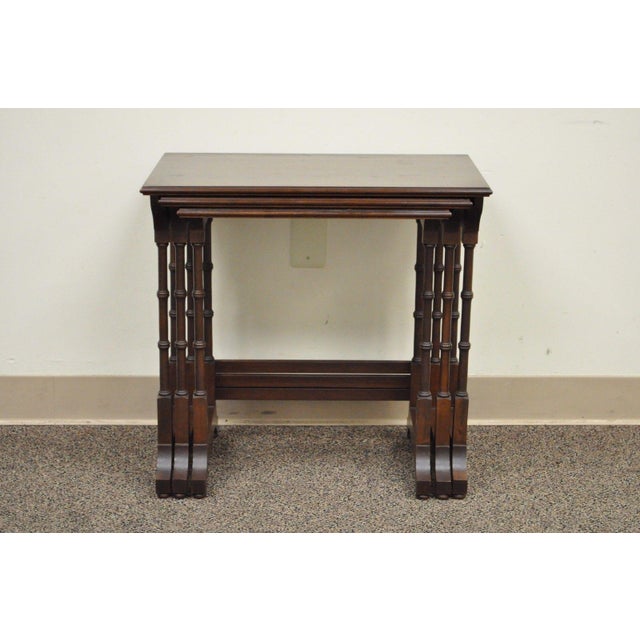 Vintage Ethan Allen Court Solid Cherry Nesting Nest of Side