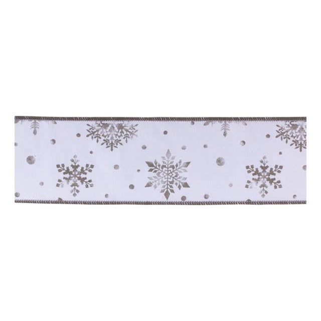 Metallic Snowflake Ribbon (Set of 2) For Sale