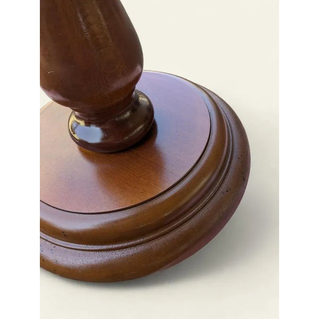 Wood Hand-Turned Plant Stand in Real Wood, 1960s For Sale - Image 7 of 11