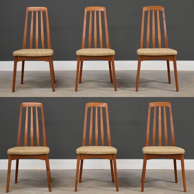 A set of six mid century modern Danish style dining chairs by Svegards Markayrd. Price is for the chairs shown in the...
