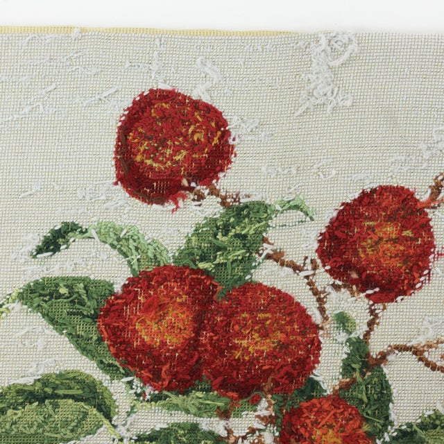 Vintage Needlework Botanical Study – Rustic Lychee Fruit Branch Textile Wall Art For Sale - Image 4 of 8