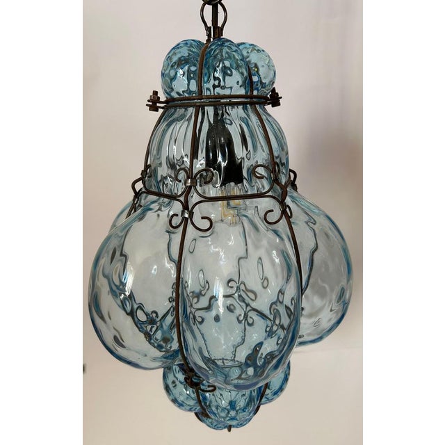 Blu Sky Bubble Pendant in Murano Glass, 1980s For Sale - Image 14 of 18