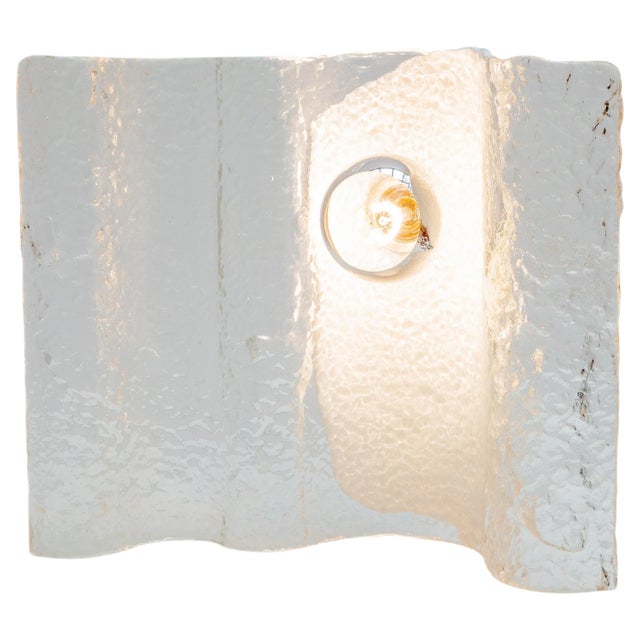 Wave Ice Glass Table Lamp from Kalmar, 1970s For Sale