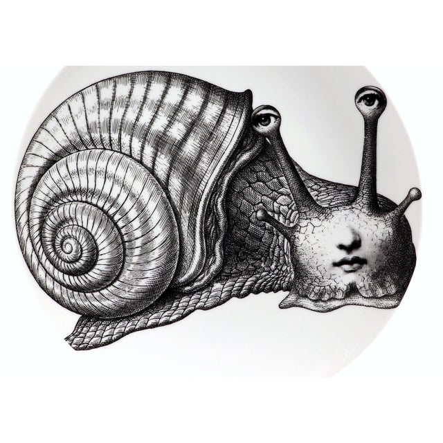 2000 - 2009 Fornasetti Tema E Variazioni Porcelain Wall Plate No. 260, the Snail For Sale - Image 5 of 8