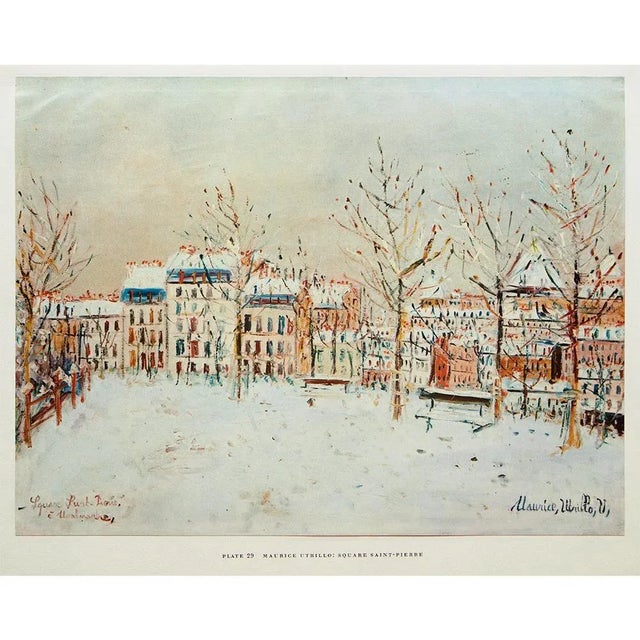 Celadon 1950s After Maurice Utrillo "Square Saint-Pierre", First Edition Swiss Full-Color Print For Sale - Image 8 of 9