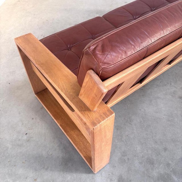 Vintage Three-Seater Lounge Sofa in Leather, 1970s For Sale - Image 9 of 15