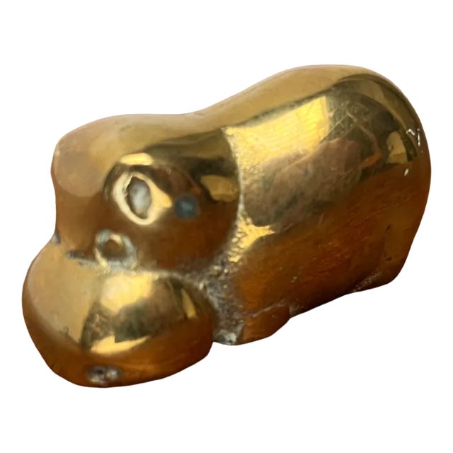 Vintage Brass Hippo Figurine, 1970s For Sale