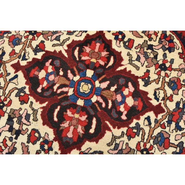 Red Bakhtiari Rug 6'11'' X 10'5'' Red Wool Semi-Antique Hand-Knotted Oriental Carpet For Sale - Image 8 of 14