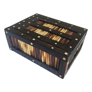 Antique Porcupine & Ebony Quill Box For Sale