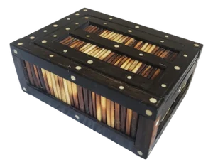Antique Porcupine & Ebony Quill Box
