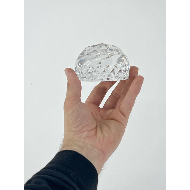 Vintage Cut Crystal Paper Weight & Decorative Box For Sale - Image 11 of 12