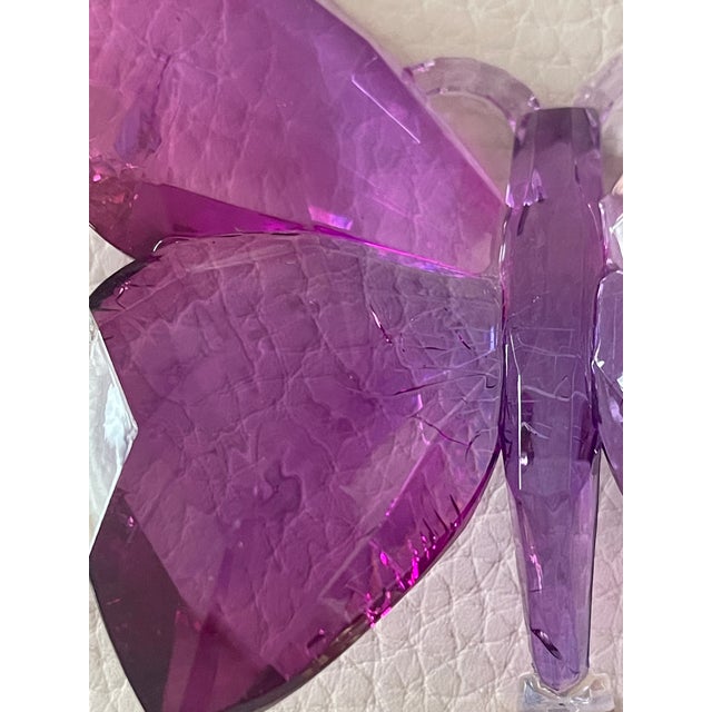 5” by 5” Large Acrylic Purple Butterfly mounted on a brass base as lamp finial. Has some cracks inside, which add more...