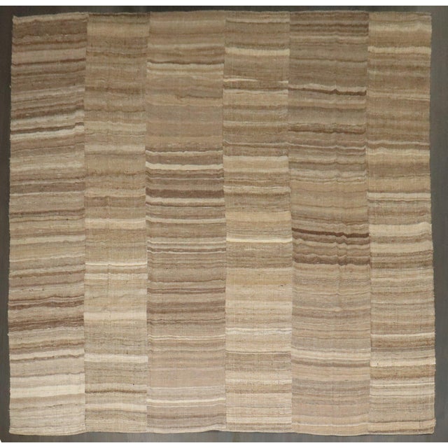 Vintage Zabihi Collection Large Square Persian Kilim - 11'7" x 12'1" For Sale - Image 4 of 12