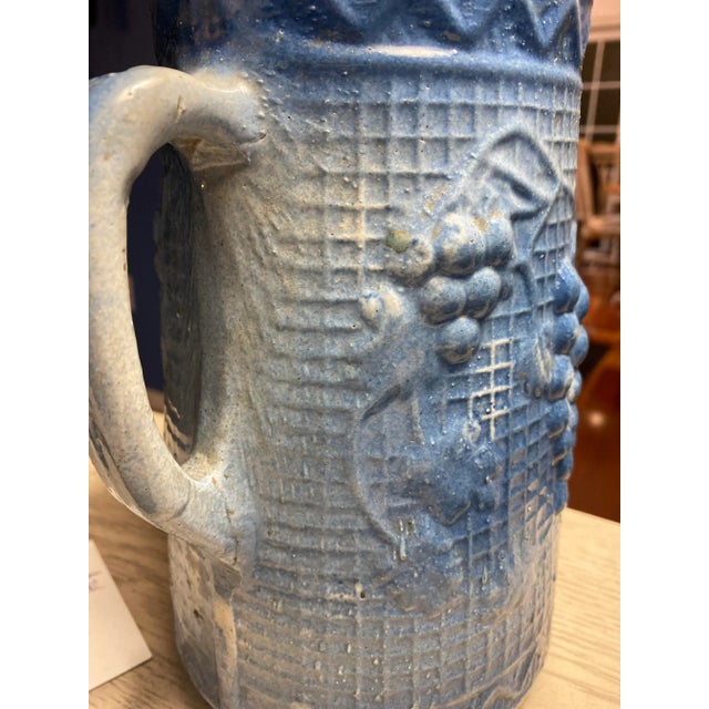 Ceramic Antique North Star Blue and White Stoneware Pitcher For Sale - Image 7 of 9