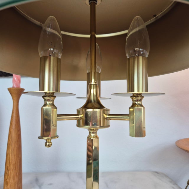 Postmodern Green Brass Bankers Typ 72 Table Lamp from Nya Öia, Sweden, 1960s For Sale - Image 3 of 12