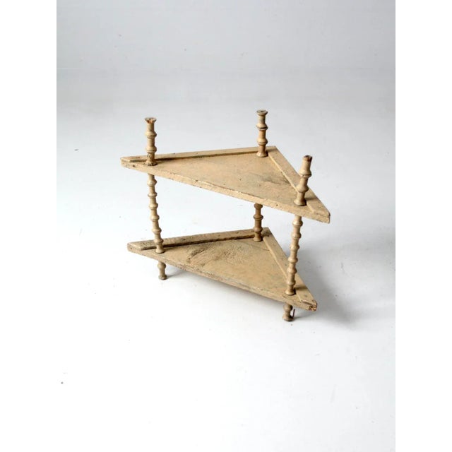 Farmhouse Antique Victorian Spool Folk Art Stand For Sale - Image 3 of 11