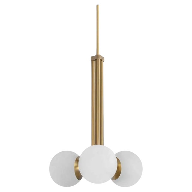 Tubular Md Brass Pendant Light by Schwung For Sale