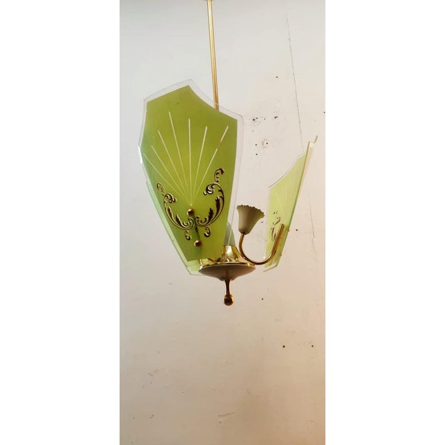 Suspension Lamp with 3-Decorative Glasses For Sale - Image 4 of 18